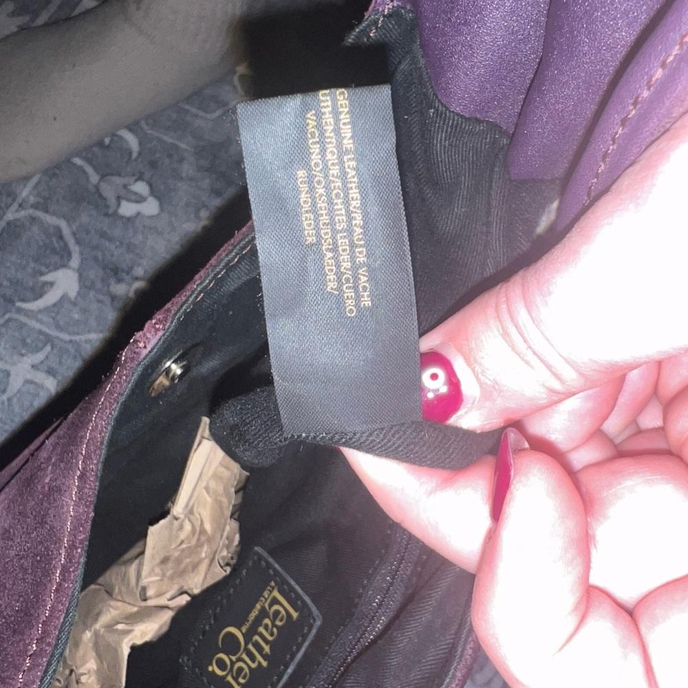 Vintage Dark Purple Suede Shoulder Bag - Picture 6 of 6